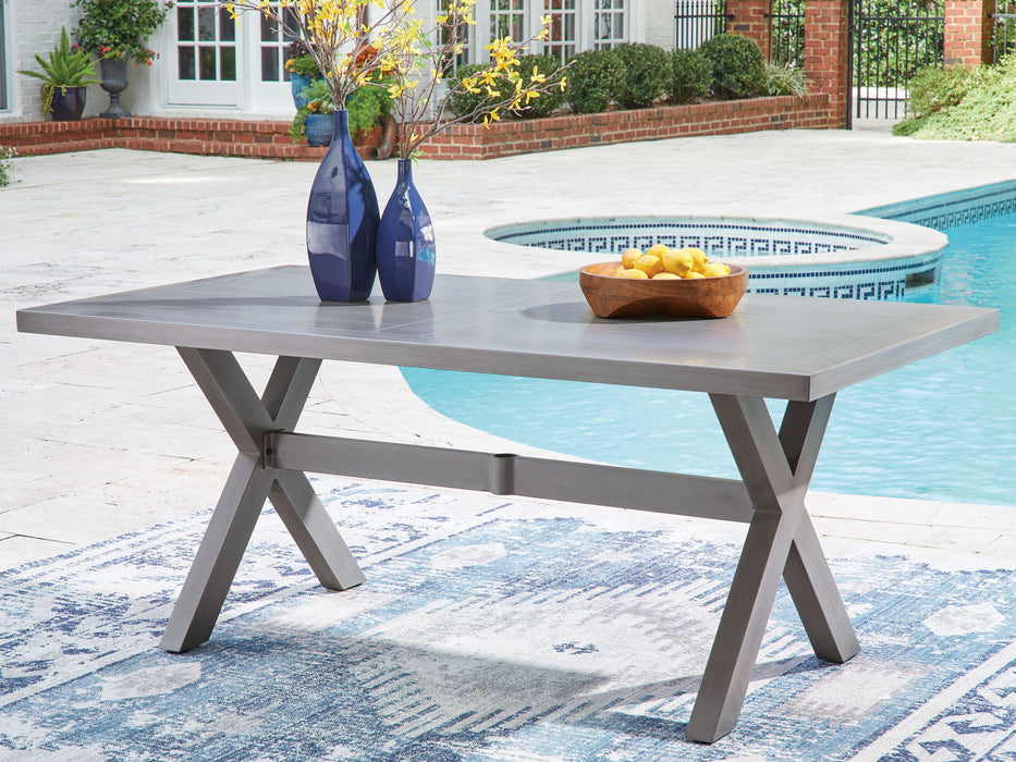 Half Moon Beach - Rectangular Dining Table With Umbrella Option - Gray - Tallahassee Discount Furniture (FL)