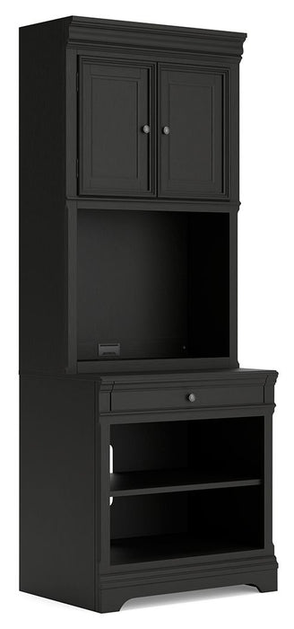 Beckincreek - Black - Bookcase With Door Hutch - Tallahassee Discount Furniture (FL)