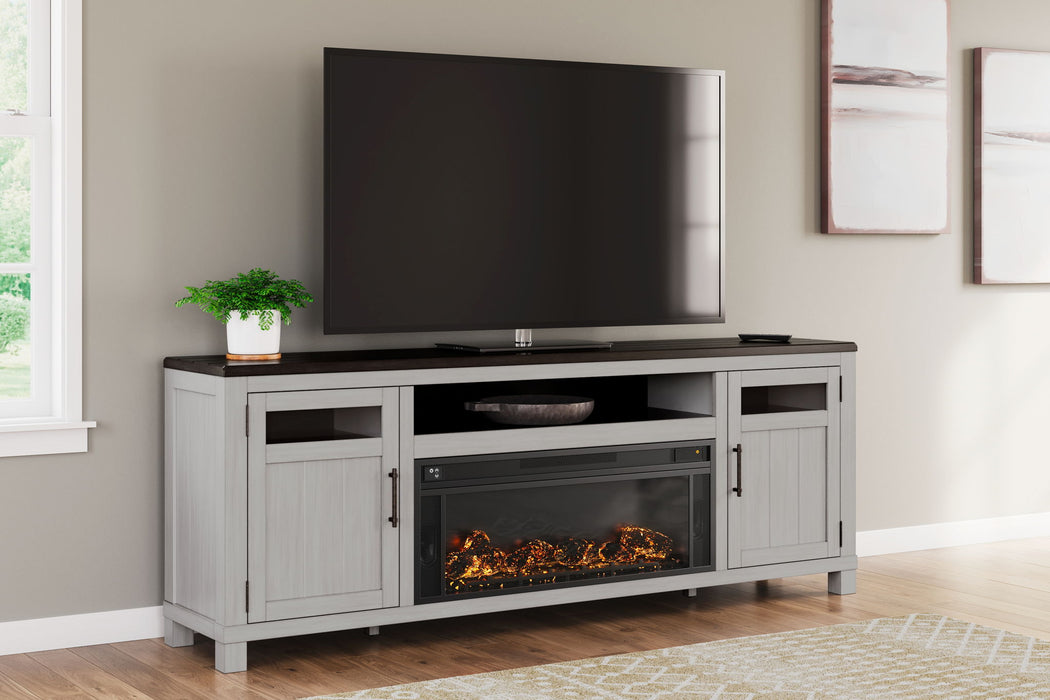 Darborn - Gray / Brown - 88" TV Stand With Electric Infrared Fireplace Insert - Tallahassee Discount Furniture (FL)