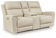 Dahlmoore - Dbl Power Reclining Loveseat With Console - Almond - Tallahassee Discount Furniture (FL)