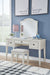 Robbinsdale - Mirrored Vanity With Stool - Antique White - Tallahassee Discount Furniture (FL)