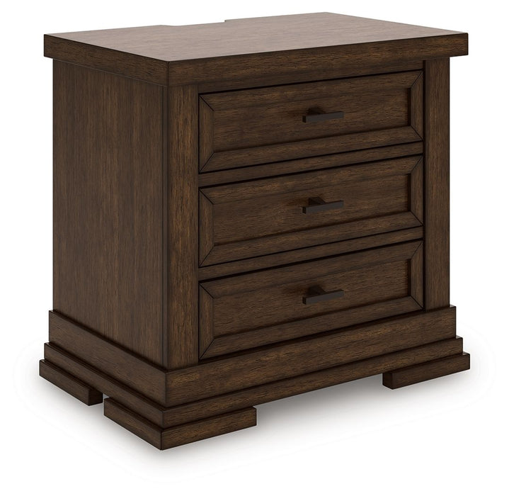 Taffenbrook - Medium Brown - Three Drawer Night Stand - Tallahassee Discount Furniture (FL)