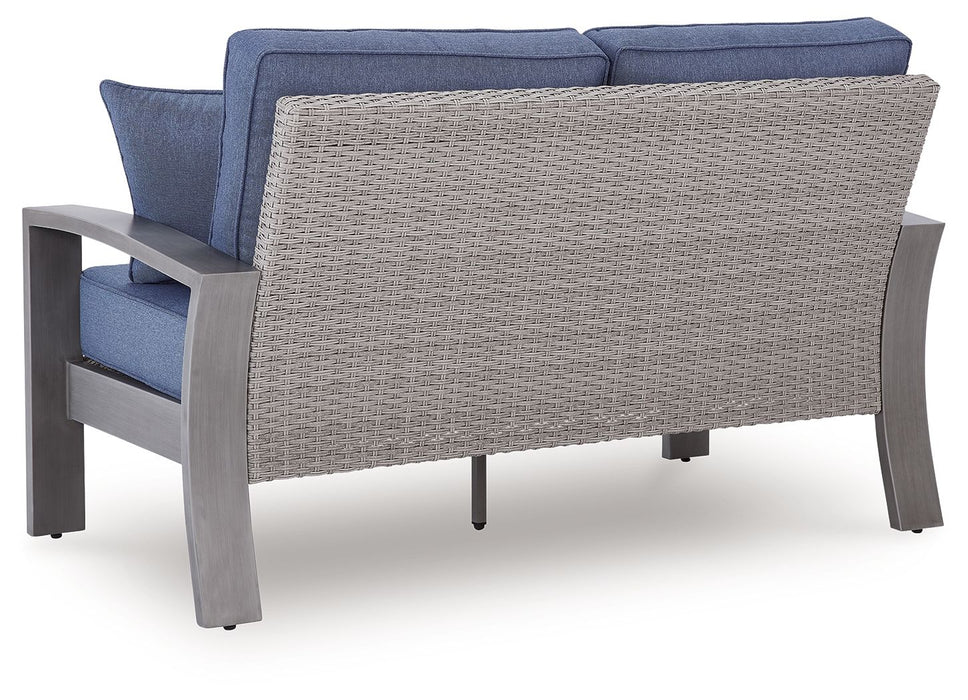 Half Moon Beach - Loveseat With Cushion - Blue / Gray - Tallahassee Discount Furniture (FL)