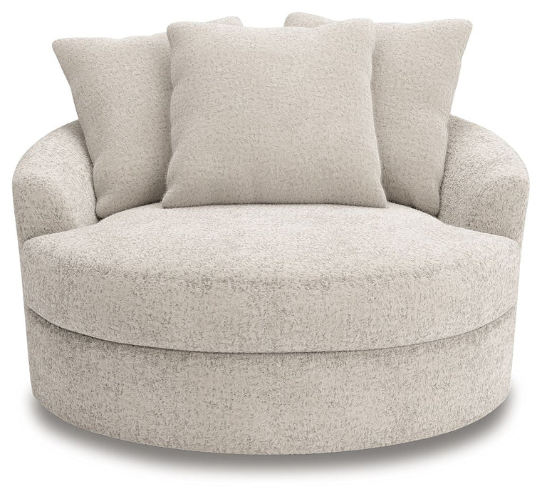 Cuddle Plush - Arctic - Oversized Swivel Accent Chair - Tallahassee Discount Furniture (FL)