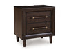 Dantenton - Two Drawer Night Stand - Merlot - Tallahassee Discount Furniture (FL)