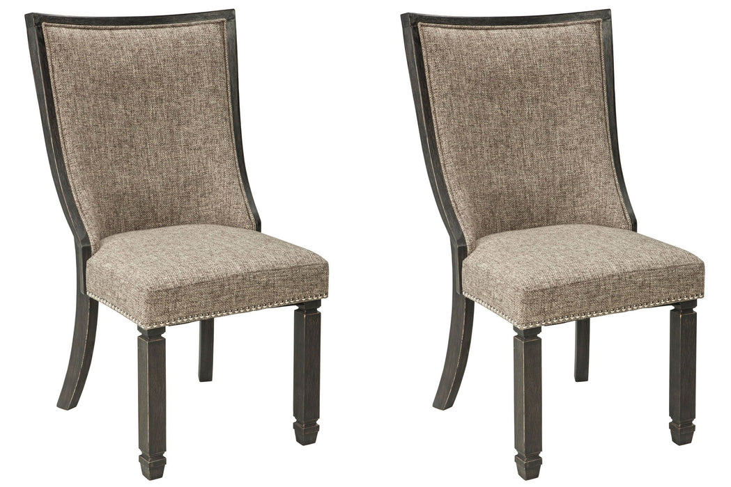Tyler Creek - Dining UPH Side Chair (Set of 2) - Framed Back - Black / Grayish Brown - Tallahassee Discount Furniture (FL)