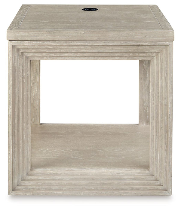 Marxhart - Bisque - Square End Table - Tallahassee Discount Furniture (FL)
