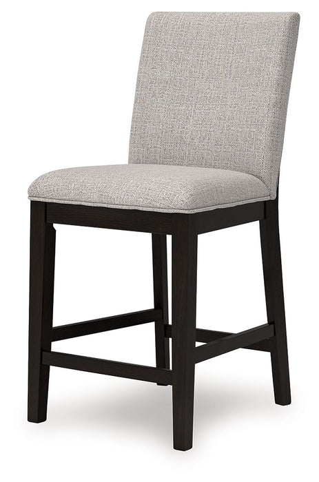 Neymorton - Upholstered Barstool (Set of 2) - Dark Grayish Brown - Tallahassee Discount Furniture (FL)