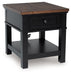 Wildenauer - Brown / Black - Rectangular End Table - Tallahassee Discount Furniture (FL)