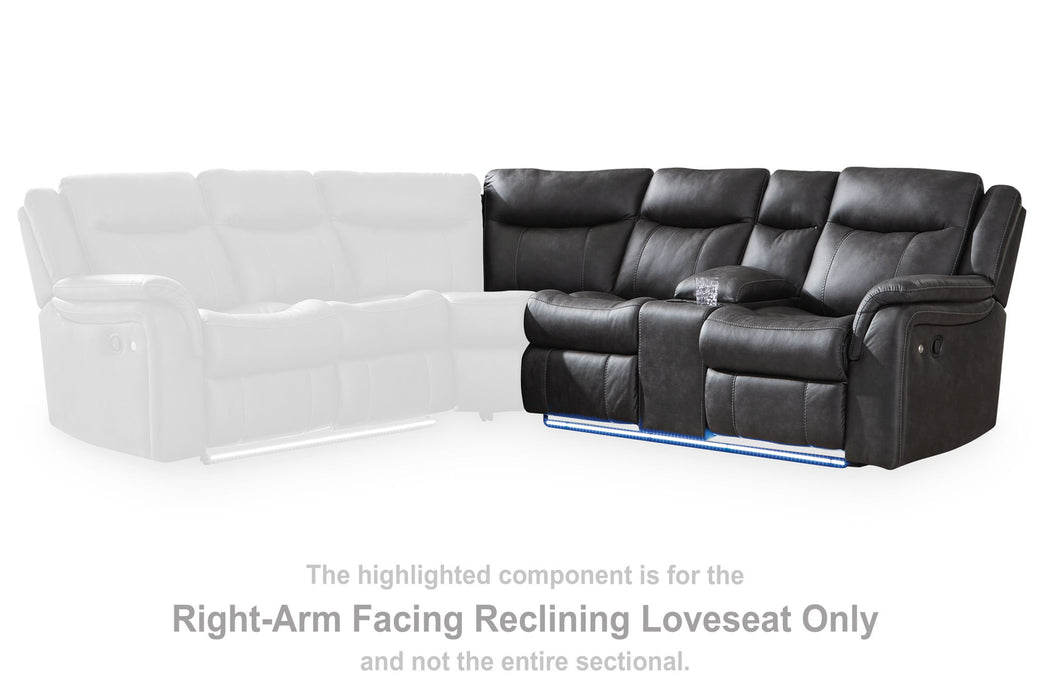 Sultan Meadow - Eclipse - RAF Reclining Loveseat - Tallahassee Discount Furniture (FL)