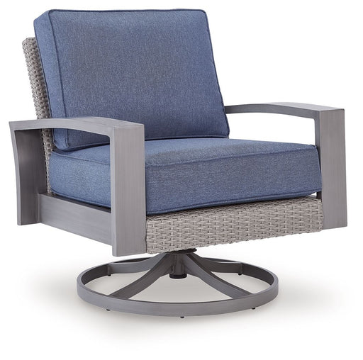 Half Moon Beach - Swivel Lounge With Cushion - Blue / Gray - Tallahassee Discount Furniture (FL)