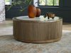 Camdill - Light Brown / White - Round Cocktail Table - Tallahassee Discount Furniture (FL)