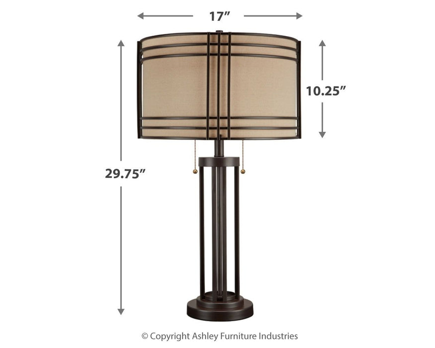 Hanswell - Metal Table Lamp  - Dark Brown - Tallahassee Discount Furniture (FL)