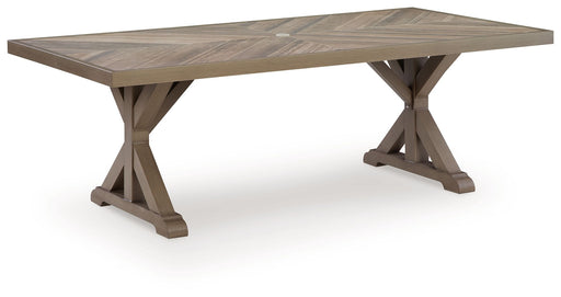 Laguna Heights - Rectangular Dining Table With Umbrella Option - Beige - Tallahassee Discount Furniture (FL)