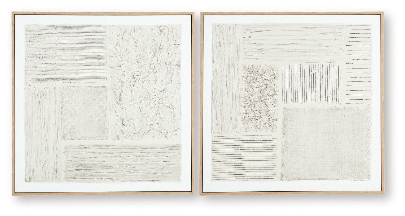 Andorfield - Wall Art Set (Set of 2) - Beige / Black / White - Tallahassee Discount Furniture (FL)