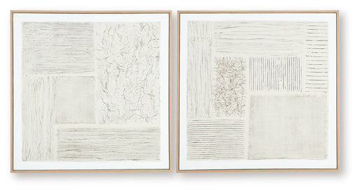 Andorfield - Wall Art Set (Set of 2) - Beige / Black / White - Tallahassee Discount Furniture (FL)
