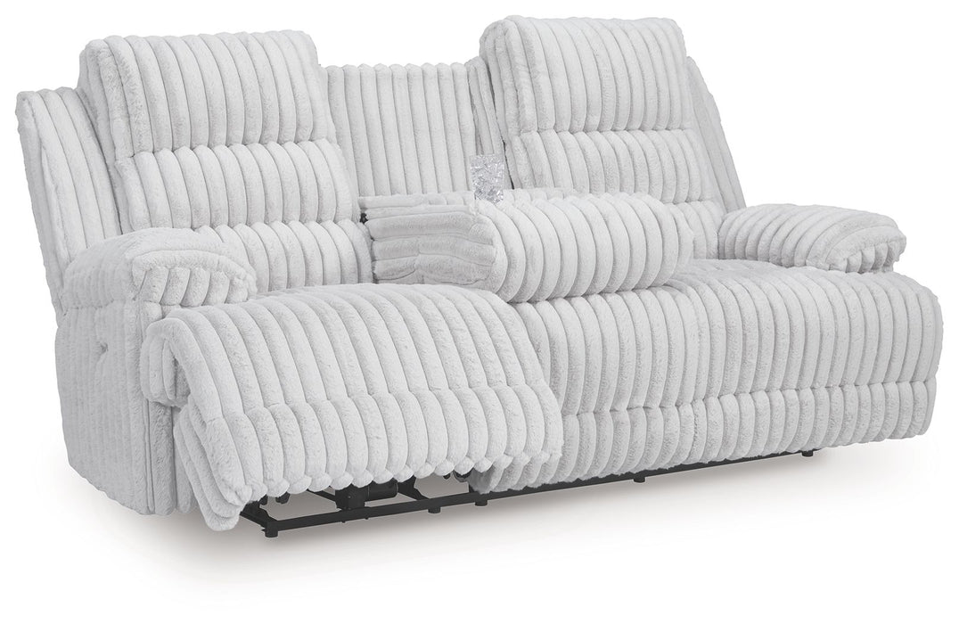 Rhines Falls - Alloy - Reclining Power Sofa With Drop Down Table - Tallahassee Discount Furniture (FL)
