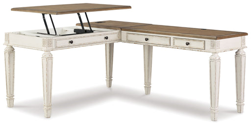 Realyn - L Shaped Desk With Lift Top - White / Brown - Tallahassee Discount Furniture (FL)