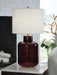 Mette - Brown / Gold Finish - Glass Table Lamp - Tallahassee Discount Furniture (FL)