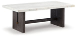 Burkhaus - White / Dark Brown - Rectangular Cocktail Table - Tallahassee Discount Furniture (FL)