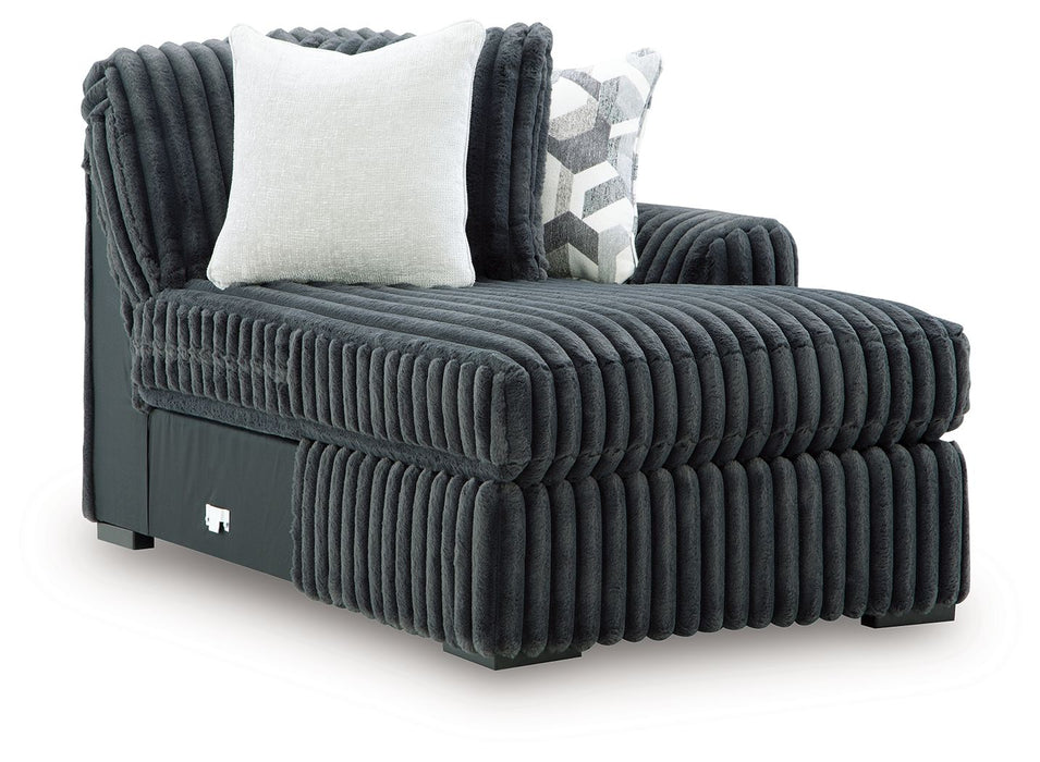 Midnight-Madness - RAF Corner Chaise - Gunmetal - Tallahassee Discount Furniture (FL)