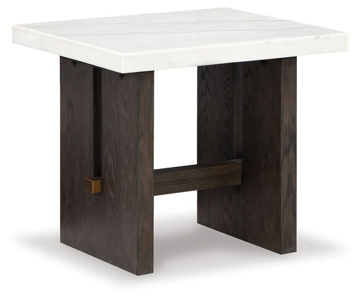 Burkhaus - White / Dark Brown - Rectangular End Table - Tallahassee Discount Furniture (FL)