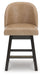 Neymorton - Upholstered Swivel Faux Leather Barstool (Set of 2) - Dark Grayish Brown - Tallahassee Discount Furniture (FL)