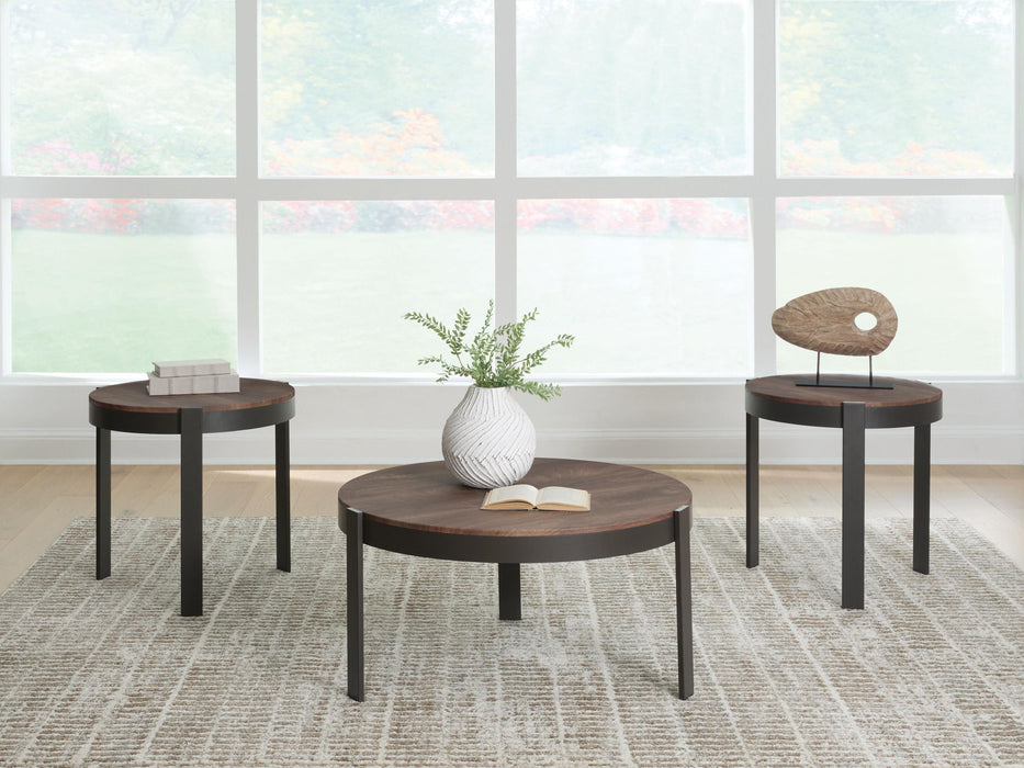 Horizon Hills - Occasional Table Set (Set of 3) - Brown / Black - Tallahassee Discount Furniture (FL)