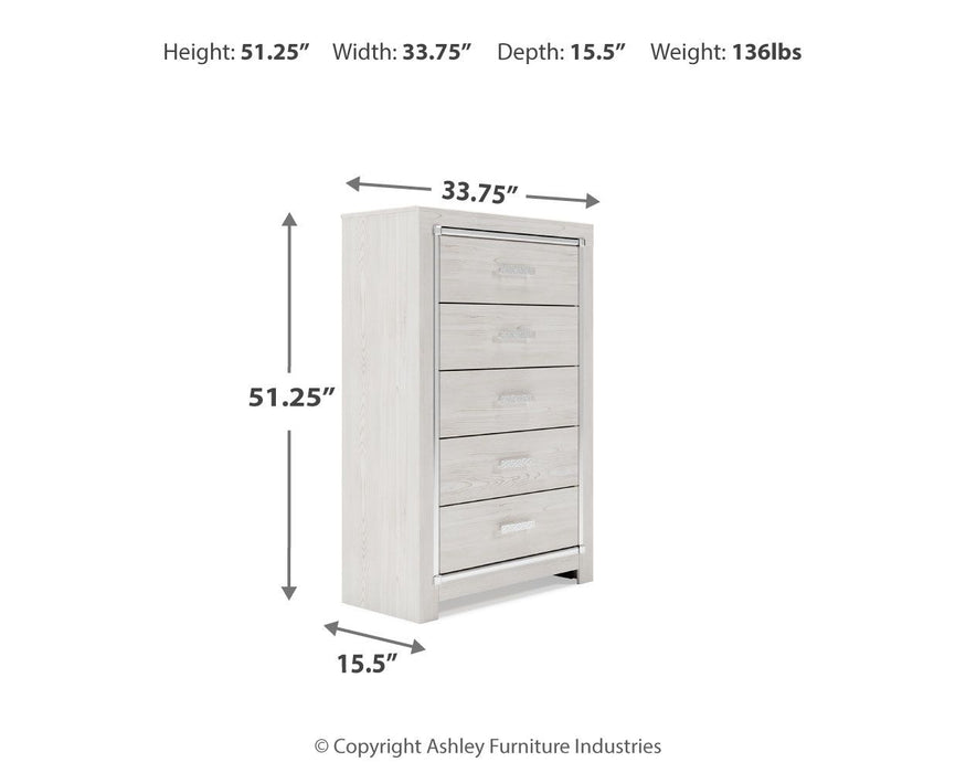 Altyra - White - Five Drawer Chest - Tallahassee Discount Furniture (FL)