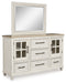 Shaybrock - Antique White / Brown - Dresser And Mirror - Tallahassee Discount Furniture (FL)