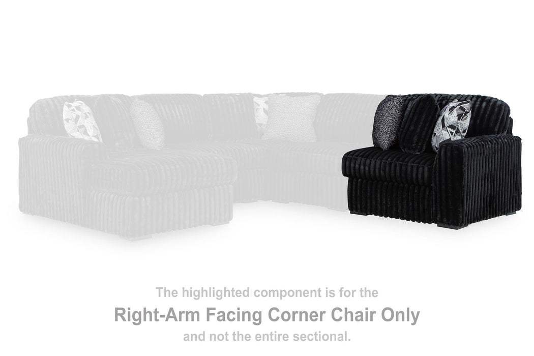 Midnight-Madness - RAF Corner Chair - Onyx - Tallahassee Discount Furniture (FL)
