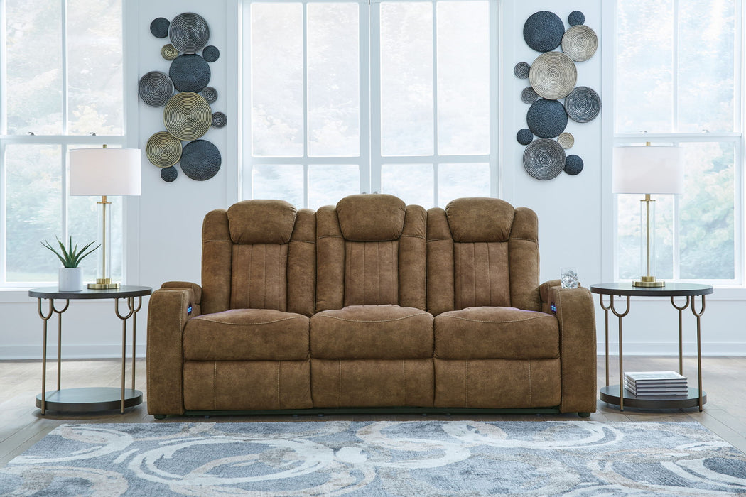 Wolfridge - 2 Pc. - Power Reclining Sofa, Power Reclining Loveseat With Console - Brindle - Tallahassee Discount Furniture (FL)