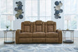Wolfridge - 2 Pc. - Power Reclining Sofa, Power Reclining Loveseat With Console - Brindle - Tallahassee Discount Furniture (FL)