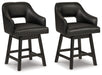 Tallenger - Upholstered Swivel Barstool (Set of 2) - Tallahassee Discount Furniture (FL)