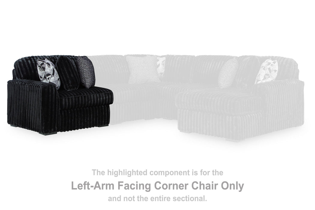Midnight-Madness - LAF Corner Chair - Onyx - Tallahassee Discount Furniture (FL)