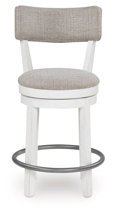 Robbinsdale - Antique White - Upholstered Swivel Barstool (Set of 2) - Tallahassee Discount Furniture (FL)