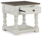 Havalance - Square End Table - White / Gray - Tallahassee Discount Furniture (FL)