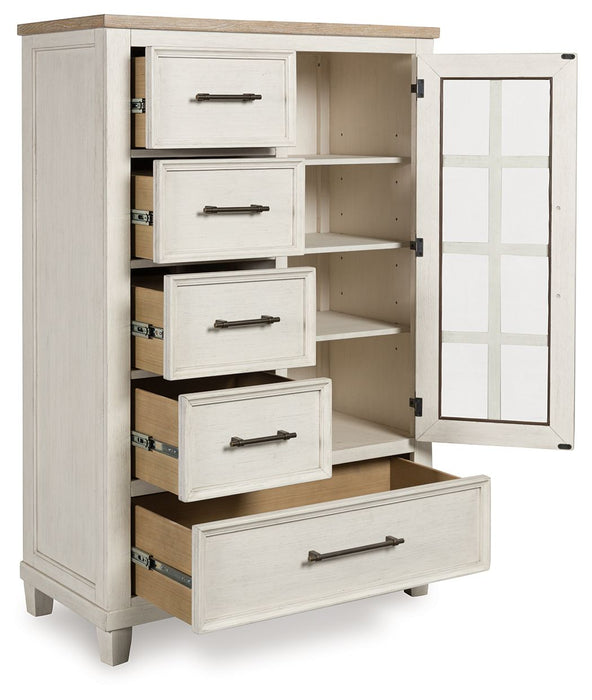 Shaybrock - Antique White / Brown - Door Chest - Tallahassee Discount Furniture (FL)