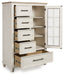 Shaybrock - Antique White / Brown - Door Chest - Tallahassee Discount Furniture (FL)