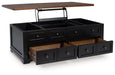 Wildenauer - Brown / Black - Lift Top Cocktail Table - Tallahassee Discount Furniture (FL)