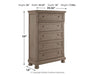 Lettner - Light Gray - Five Drawer Chest - 2-handles - Tallahassee Discount Furniture (FL)