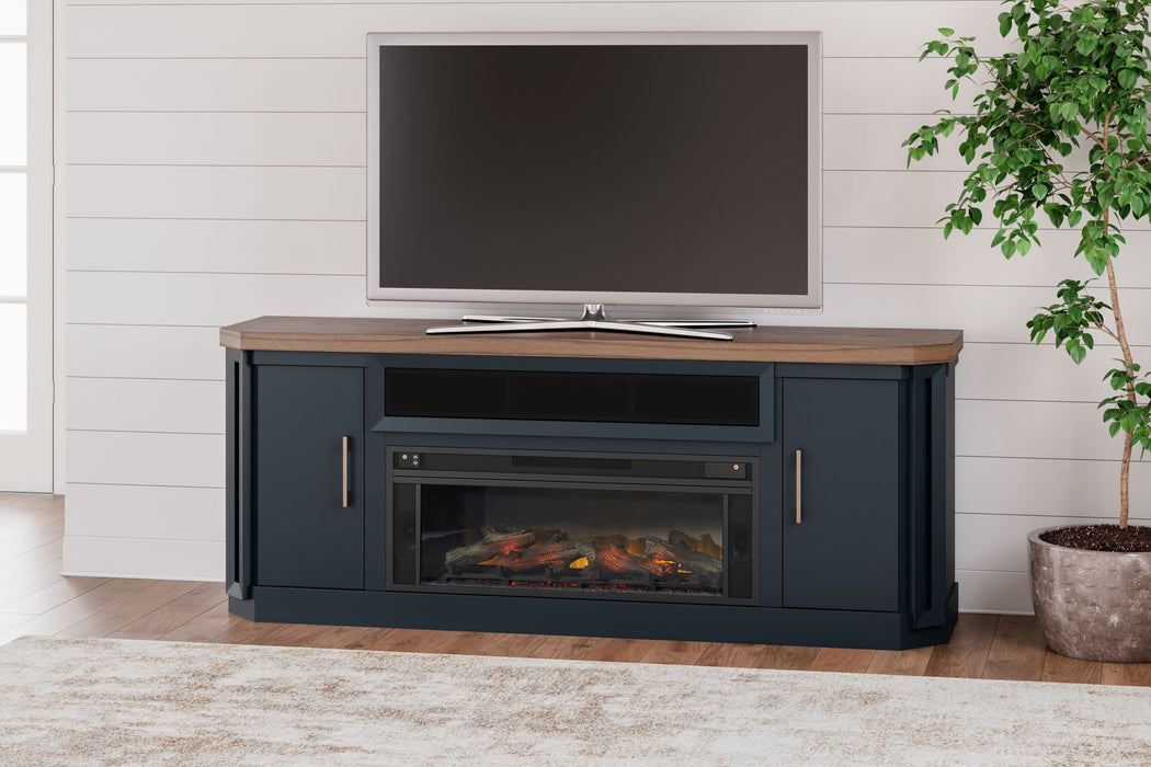 Landocken - Two-tone - 83" TV Stand With Electric Fireplace - Tallahassee Discount Furniture (FL)