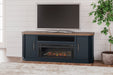 Landocken - Two-tone - 83" TV Stand With Electric Fireplace - Tallahassee Discount Furniture (FL)