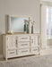 Shaybrock - Antique White / Brown - Dresser And Mirror - Tallahassee Discount Furniture (FL)