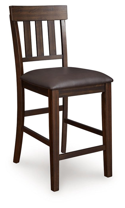 Haddigan - Upholstered Barstool (Set of 2) - Dark Brown - Tallahassee Discount Furniture (FL)
