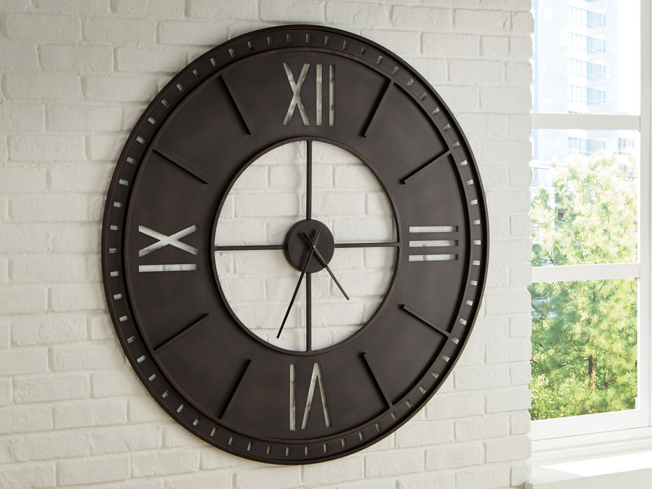 Lytle - Wall Clock - Antique Brown - Tallahassee Discount Furniture (FL)