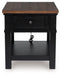 Wildenauer - Brown / Black - Rectangular End Table - Tallahassee Discount Furniture (FL)