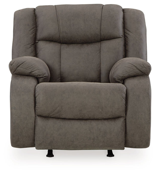 First Base - Gunmetal - Rocker Recliner - Tallahassee Discount Furniture (FL)