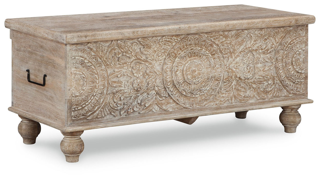 Fossil Ridge - Storage Bench - Beige - Tallahassee Discount Furniture (FL)