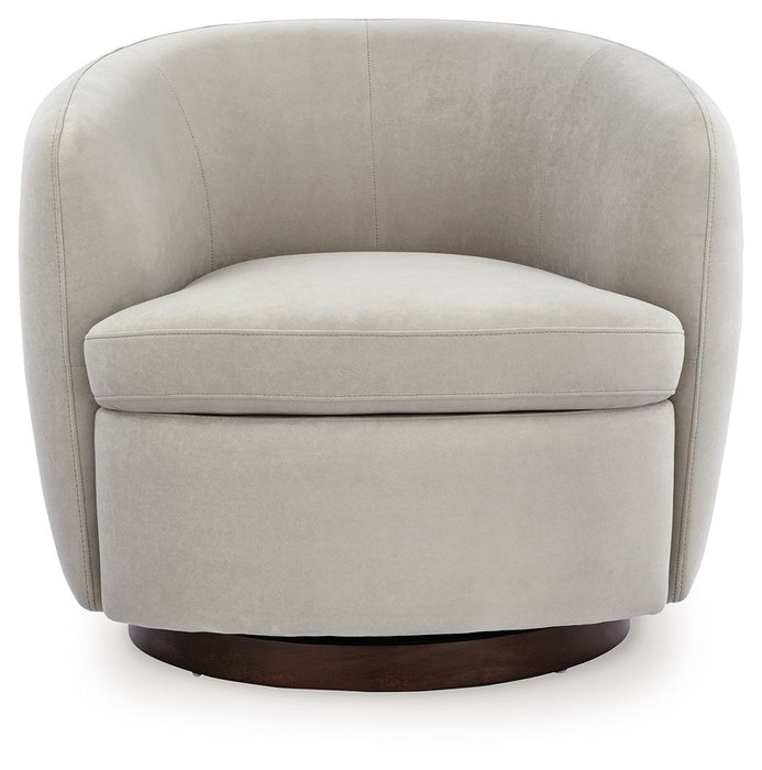 Annbury - Swivel Accent Chair - Light Beige - Tallahassee Discount Furniture (FL)
